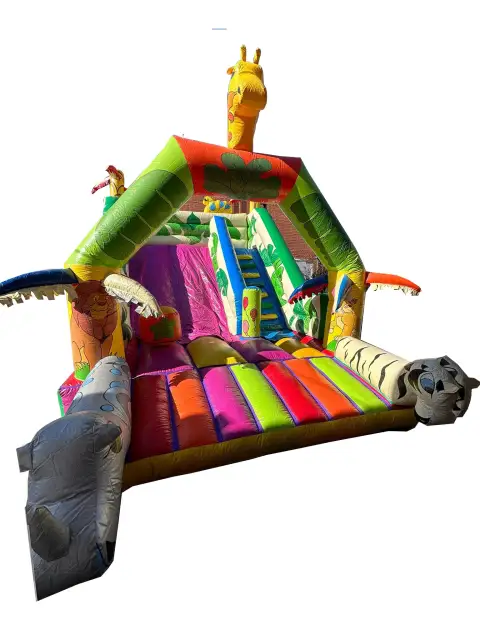 Castillo hinchable tobogan zoo grande