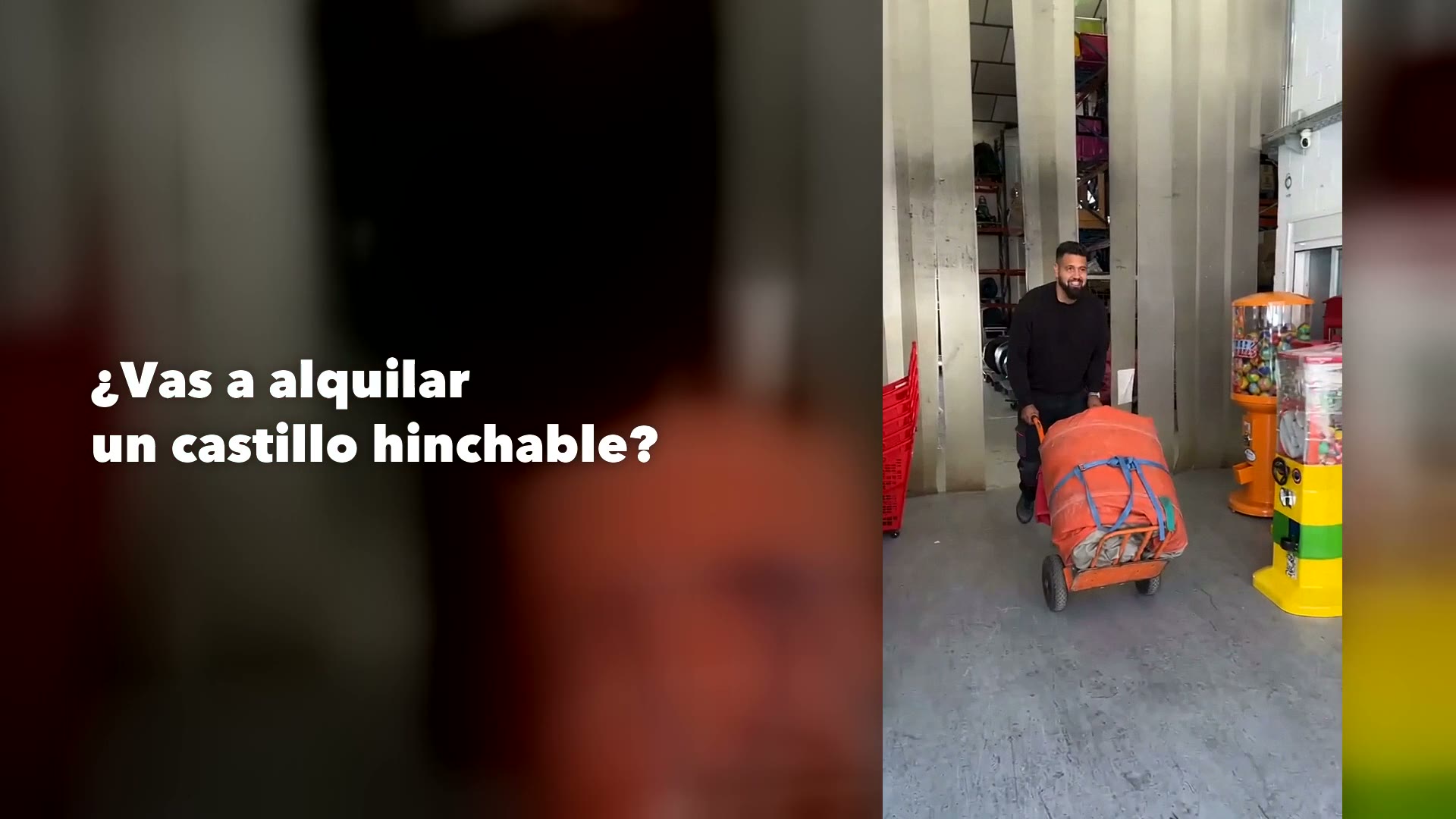 Recogida de un castillo hinchable en el almacén de Alcobendas